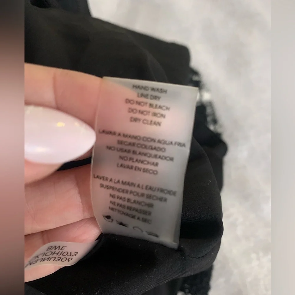 Calvin Klein NWT Black & White Plaid Tweed Metallic Sparkle Zipper Mini Skirt 6 - Picture 14 of 15